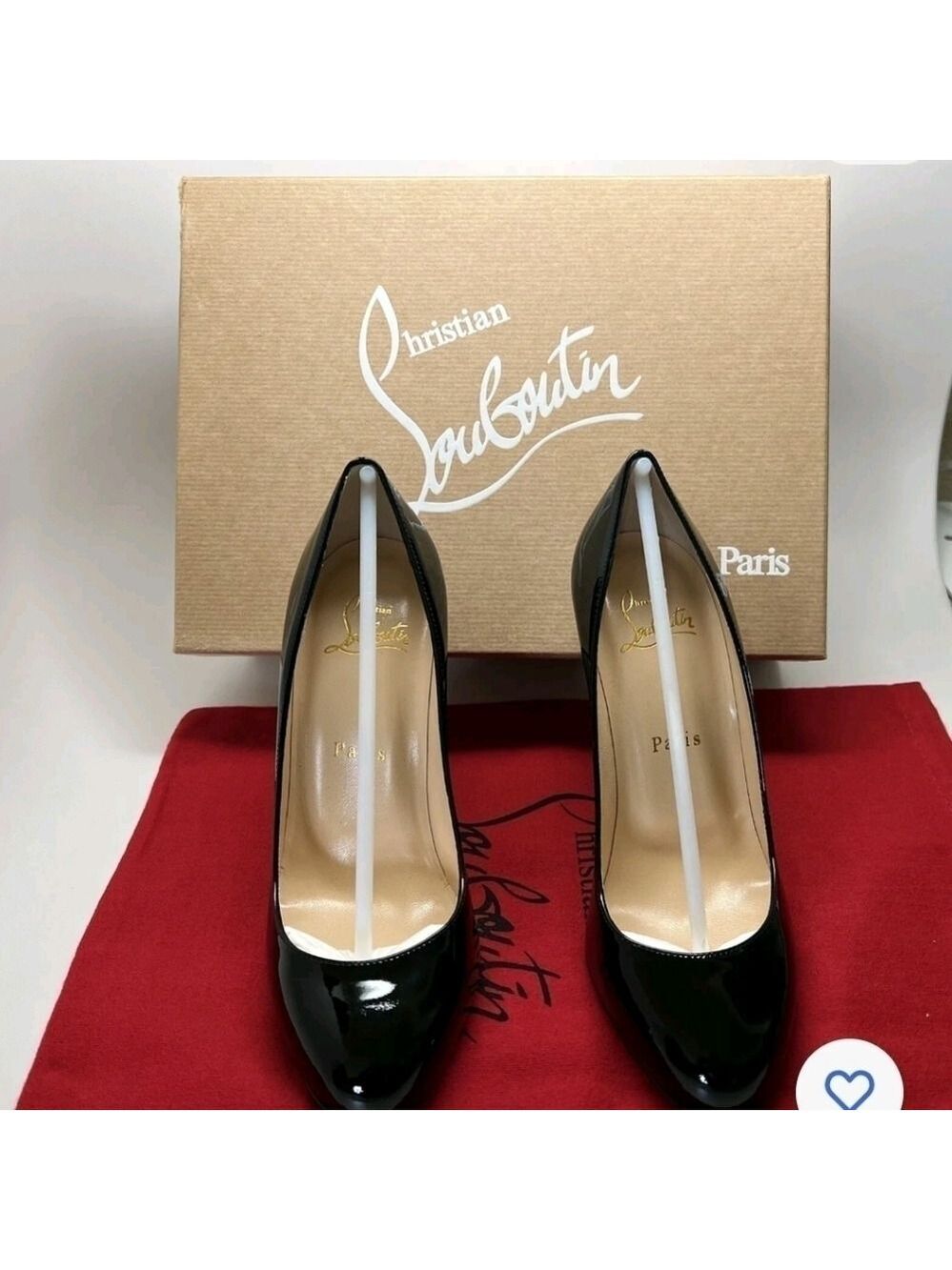 Christian Louboutin Fifille 100mm Black Patent Leather Pumps Round Toe $695